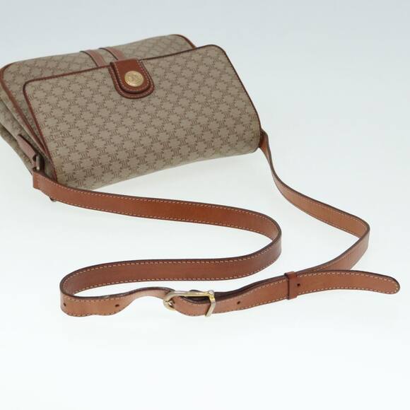 CELINE Macadam Canvas Shoulder Bag Pvc Leather Beige - Picture 7 of 13